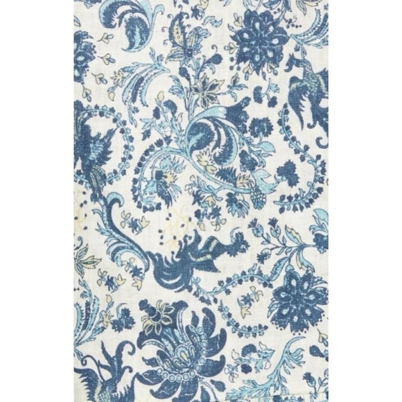 Faherty Salinas Floral Lace-up Linen Top blue 33764 - Picture 5 of 15